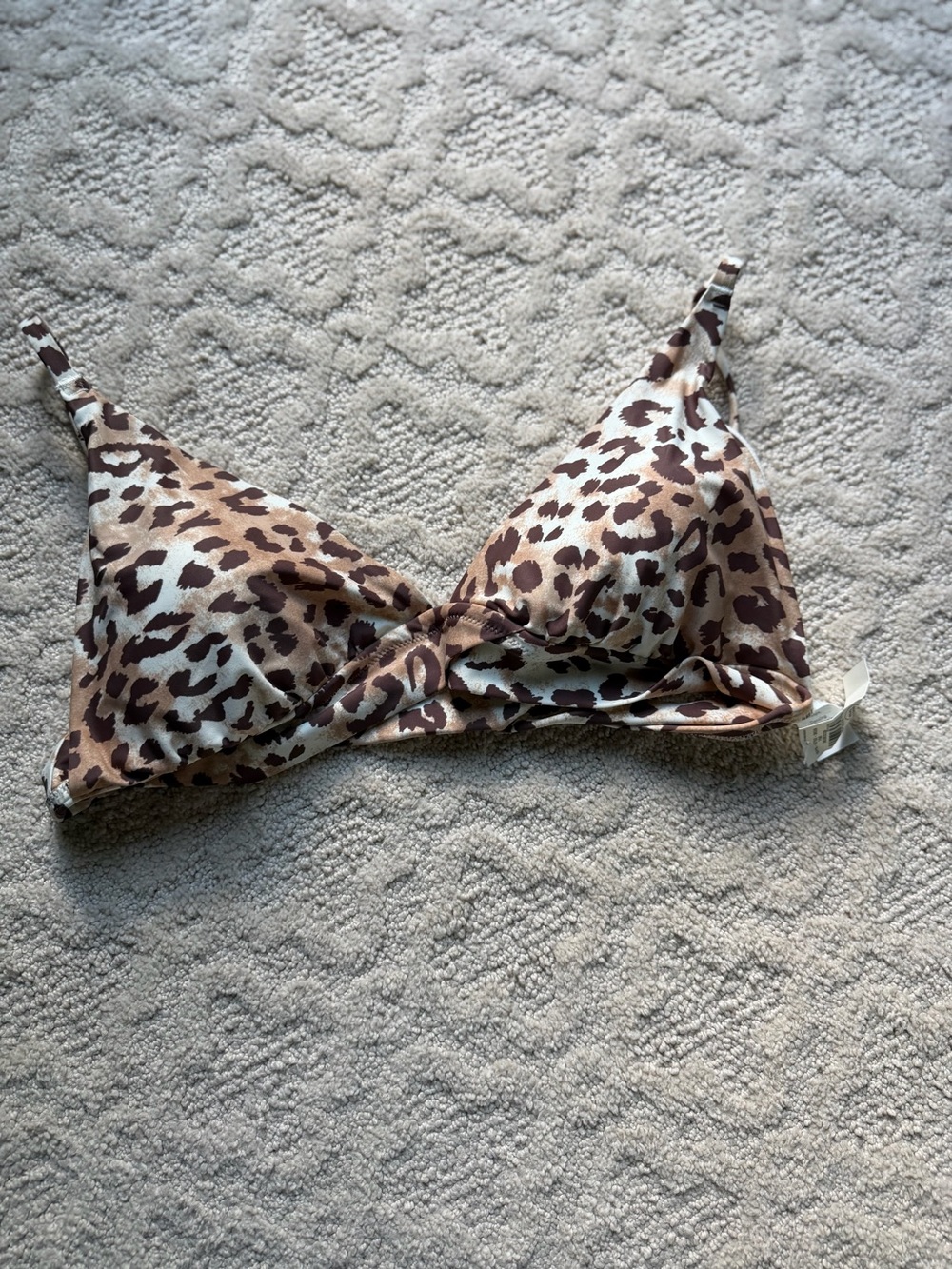 Aerie Leopard Print Bralette - Brown & Cream